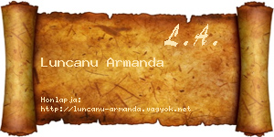 Luncanu Armanda névjegykártya